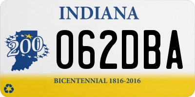 IN license plate 062DBA