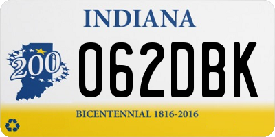 IN license plate 062DBK