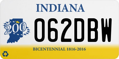 IN license plate 062DBW