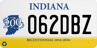 IN license plate 062DBZ
