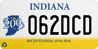 IN license plate 062DCD