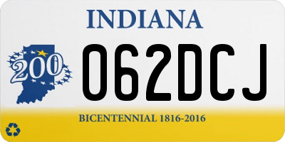 IN license plate 062DCJ