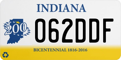 IN license plate 062DDF