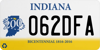IN license plate 062DFA