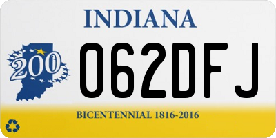 IN license plate 062DFJ