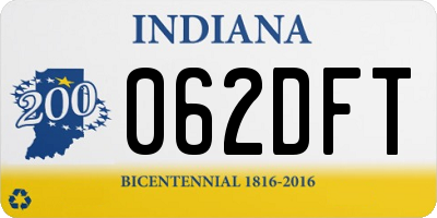 IN license plate 062DFT