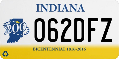 IN license plate 062DFZ