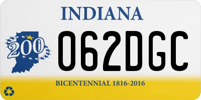 IN license plate 062DGC