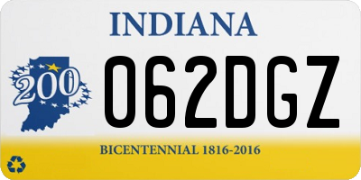 IN license plate 062DGZ