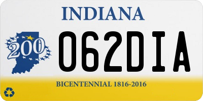 IN license plate 062DIA