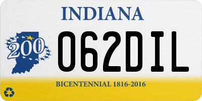 IN license plate 062DIL