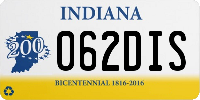 IN license plate 062DIS
