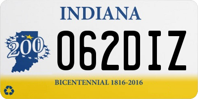 IN license plate 062DIZ