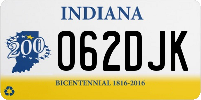 IN license plate 062DJK