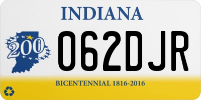 IN license plate 062DJR