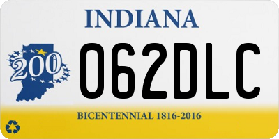 IN license plate 062DLC