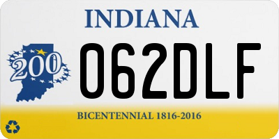 IN license plate 062DLF