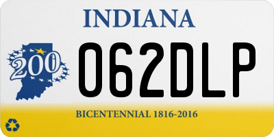 IN license plate 062DLP