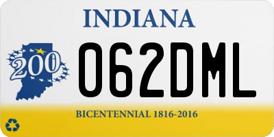 IN license plate 062DML