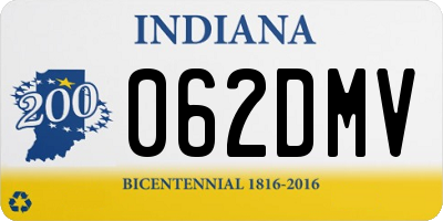 IN license plate 062DMV