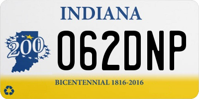 IN license plate 062DNP
