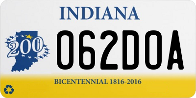 IN license plate 062DOA