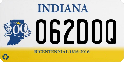 IN license plate 062DOQ