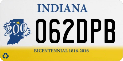 IN license plate 062DPB