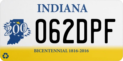 IN license plate 062DPF
