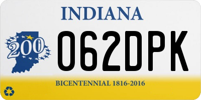 IN license plate 062DPK