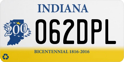 IN license plate 062DPL