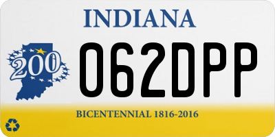 IN license plate 062DPP