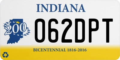 IN license plate 062DPT