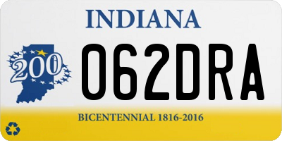 IN license plate 062DRA