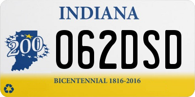IN license plate 062DSD