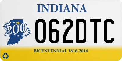 IN license plate 062DTC