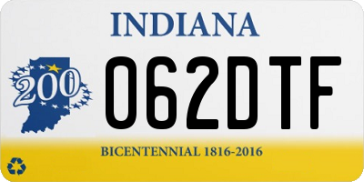 IN license plate 062DTF