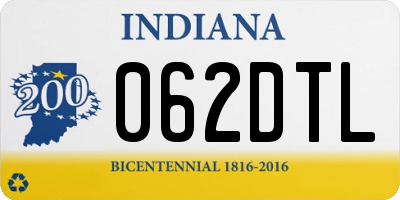 IN license plate 062DTL