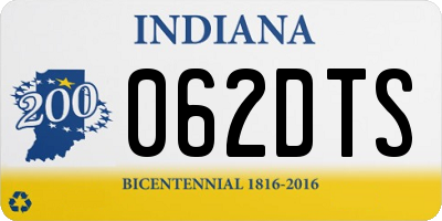 IN license plate 062DTS