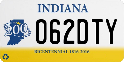 IN license plate 062DTY