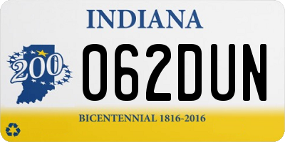 IN license plate 062DUN