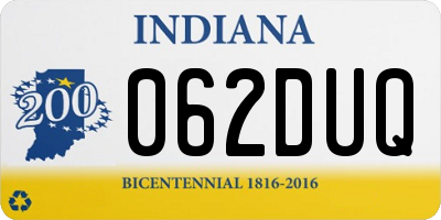 IN license plate 062DUQ
