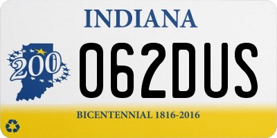 IN license plate 062DUS