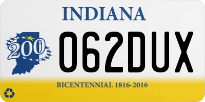 IN license plate 062DUX