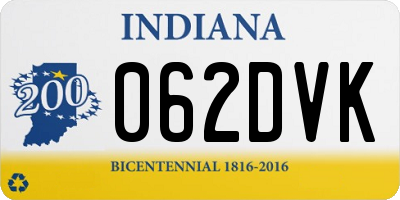 IN license plate 062DVK