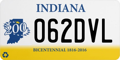 IN license plate 062DVL