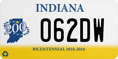 IN license plate 062DW