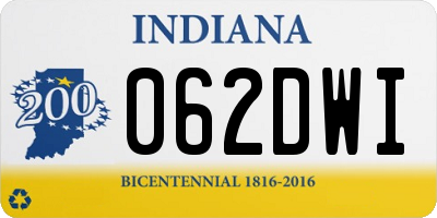 IN license plate 062DWI
