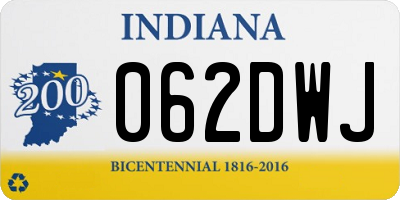 IN license plate 062DWJ
