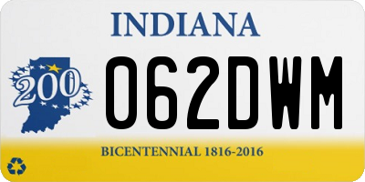 IN license plate 062DWM